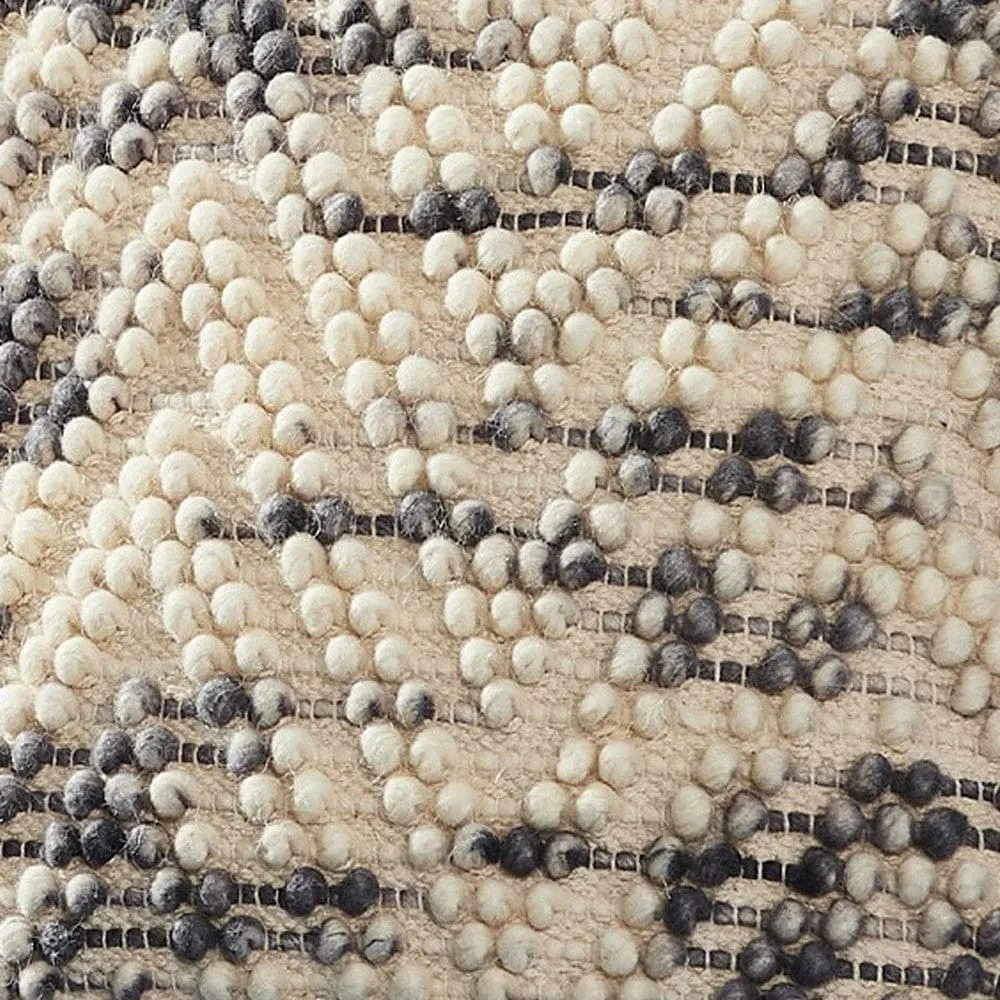 18 Inch Decorative Throw Pillow Cover, Beaded Chevron, Cream Fabric By Casagear Home