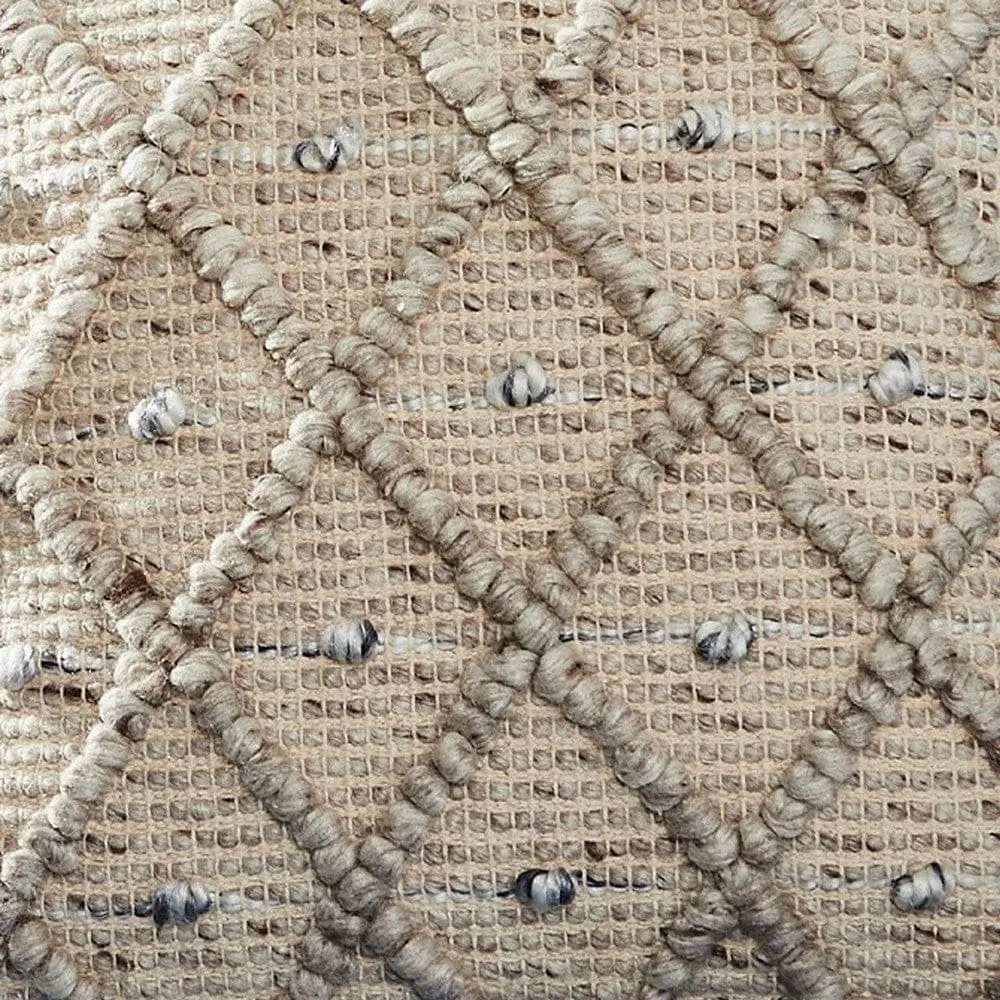 18 Inch Decorative Throw Pillow Cover, Beaded Diamond Design, Beige Fabric By Casagear Home