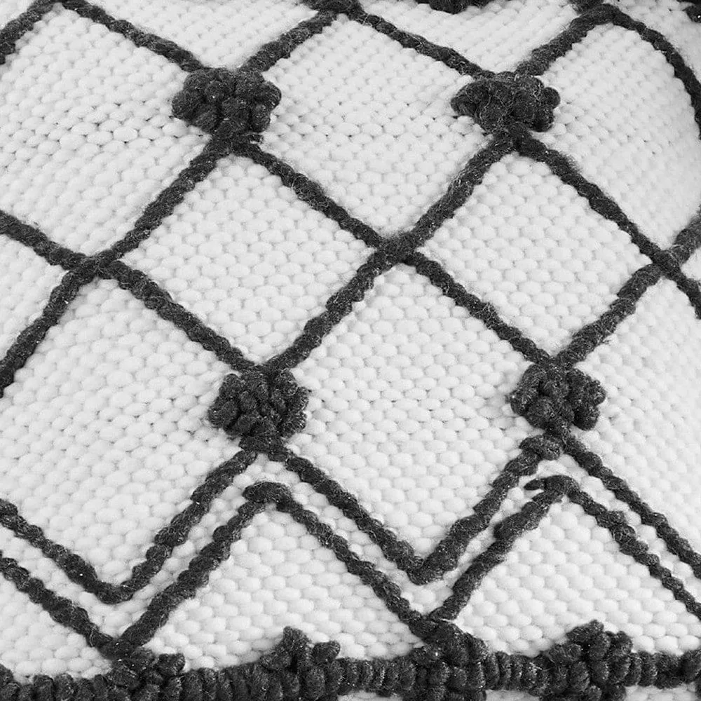 18 Inch Decorative Throw Pillow Cover, Crossed Trellis, White Fabric By Casagear Home