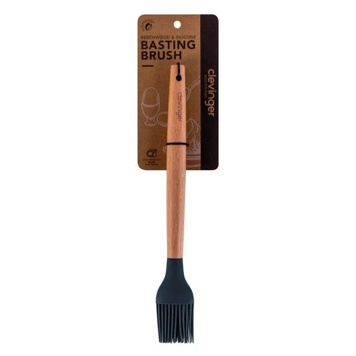 2-Piece Beechwood & Silicone Basting Brush Set | Charcoal