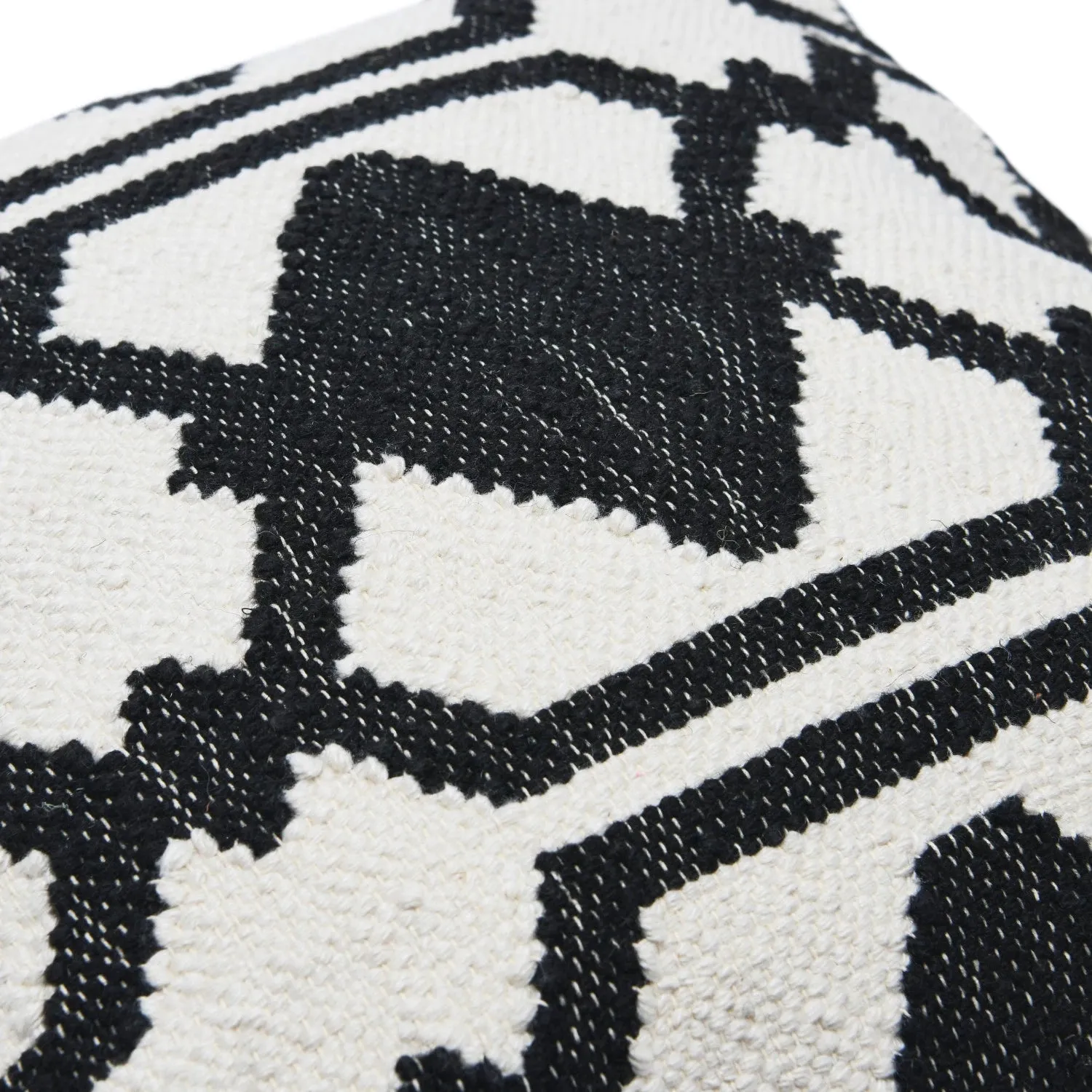 20" Woven Wool & Cotton Pillow w/ Pattern, Polyester Fill