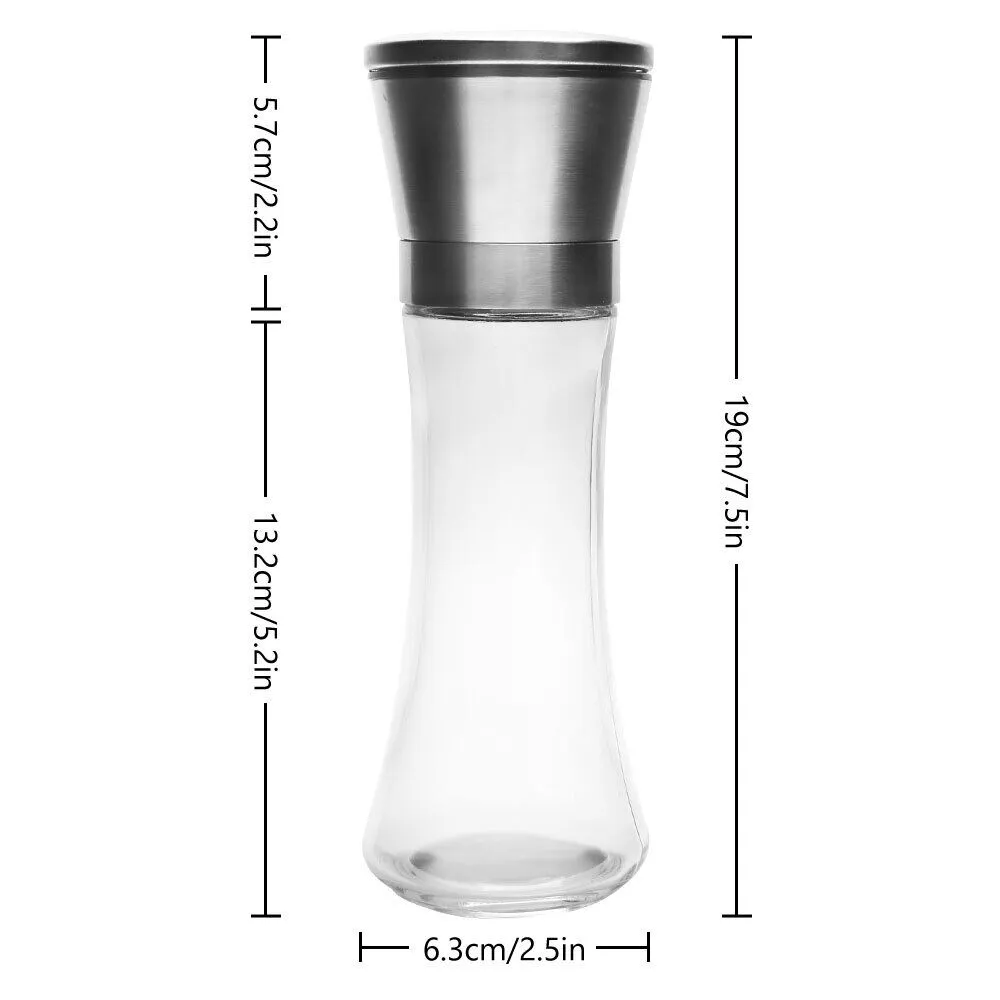 2pcs Stainless Steel Ceramic Mills Kitchen Salt and Pepper Grinders