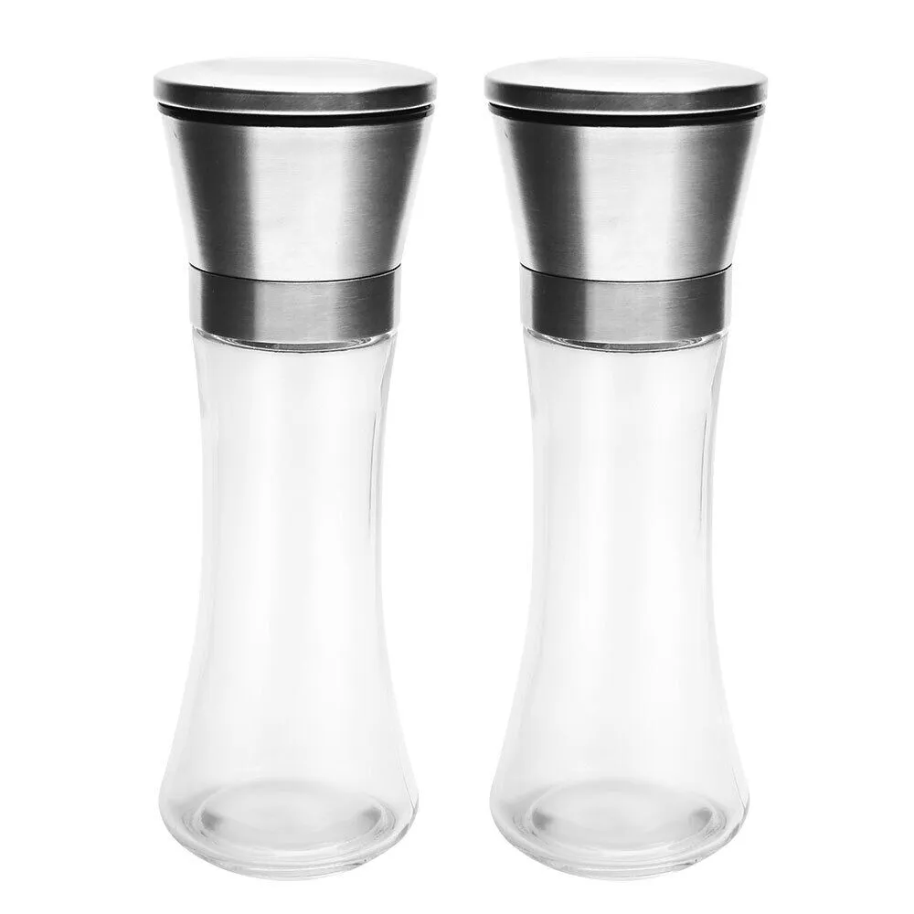 2pcs Stainless Steel Ceramic Mills Kitchen Salt and Pepper Grinders