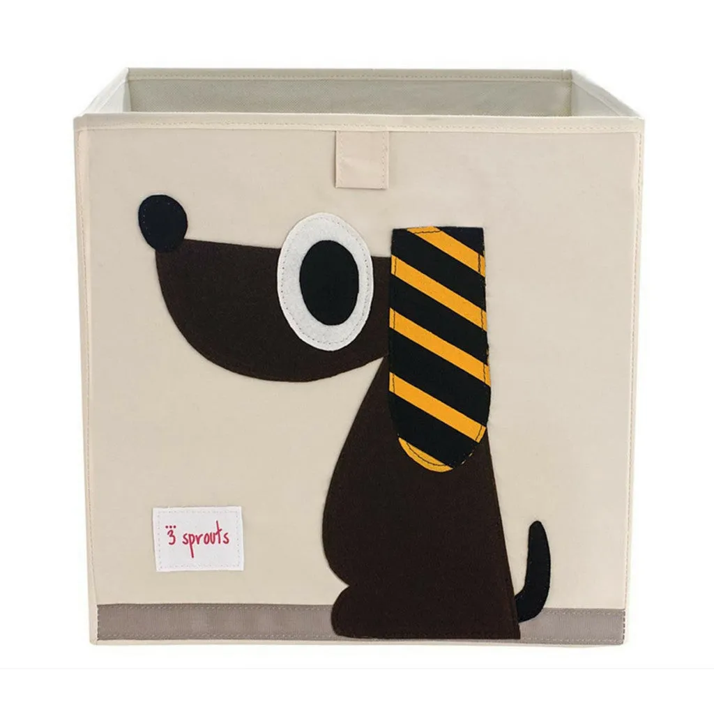 3 Sprouts Brown Dog Storage Box