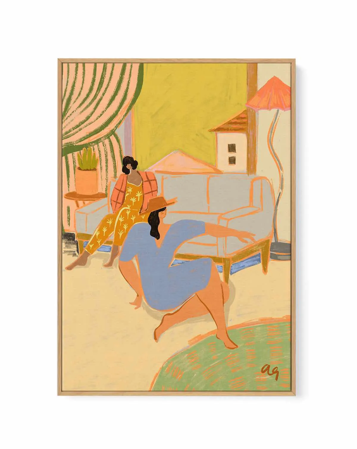 A Day At Home by Arty Guava | Framed Canvas Art Print
