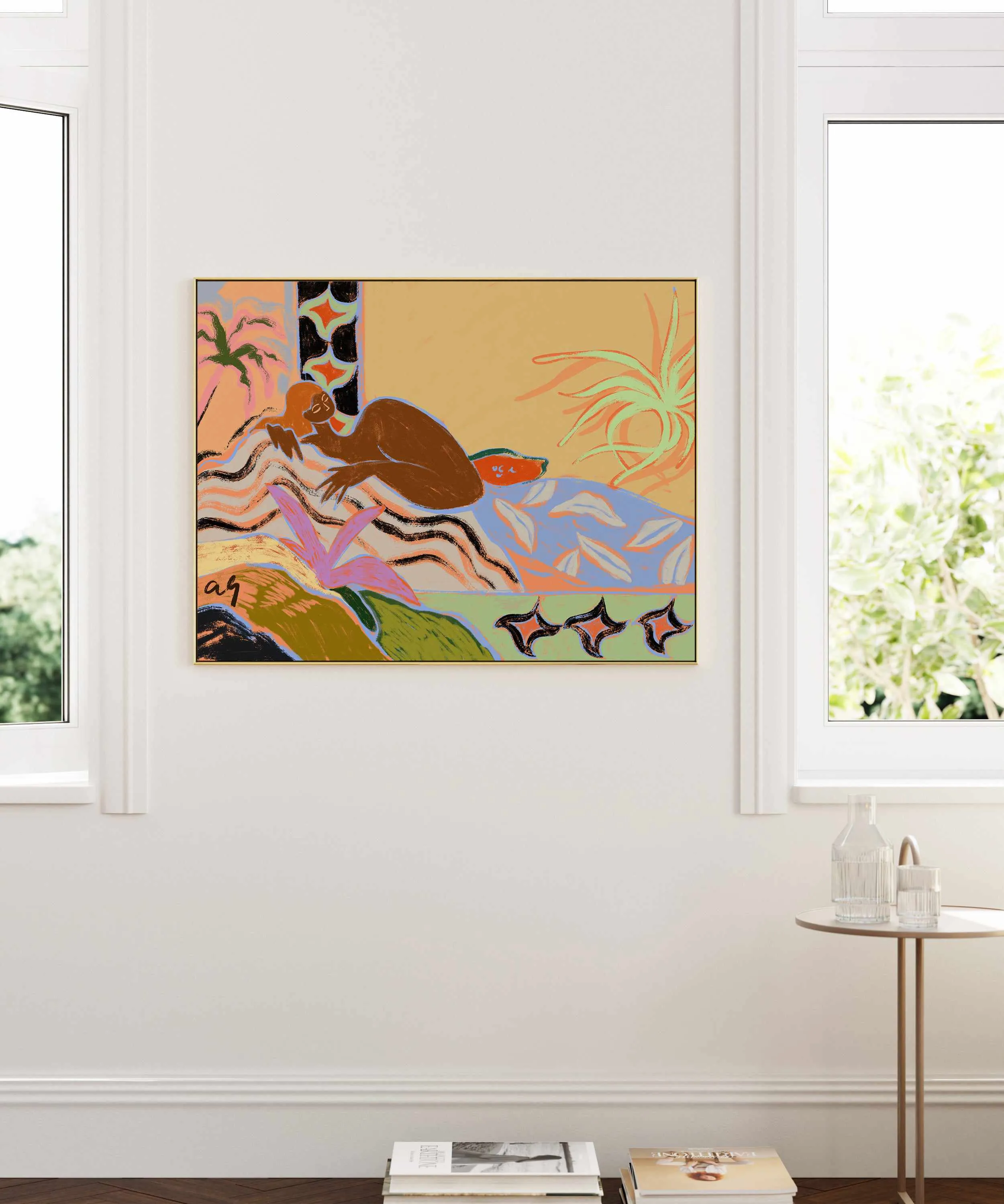 A Moment Of Tranquility by Arty Guava | Framed Canvas Art Print