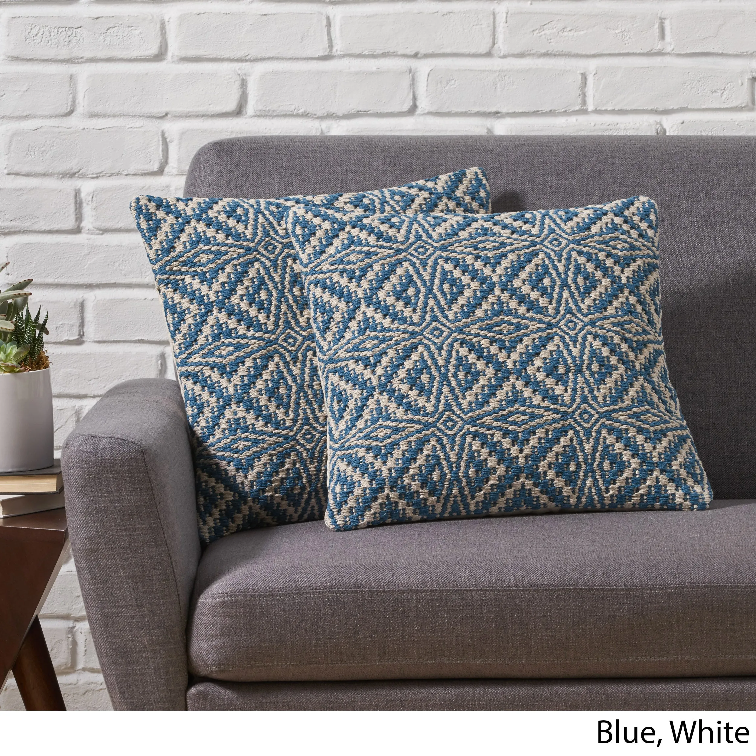 Aabidah Boho Cotton Throw Pillow (Set of 2)