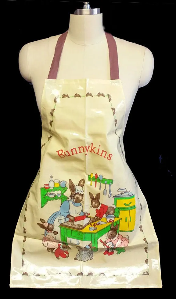 *ADORABLE ROYAL DOULTON BUNNYKINS ADULT BIB APRON MADE IN THE UNITED KINGDOM - NEW OLD STOCK - NEVER WORN