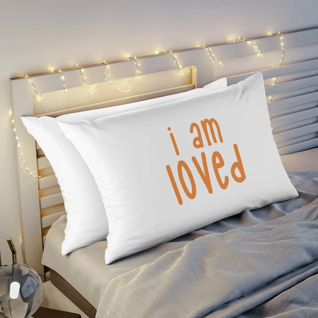 Affirmation Feminist Pro Choice Pillow Shams - I Am Loved (orange)