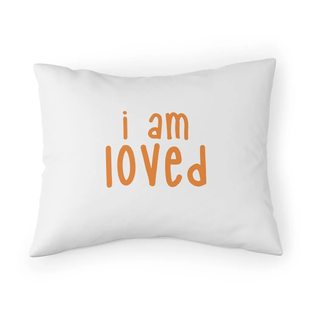 Affirmation Feminist Pro Choice Pillow Shams - I Am Loved (orange)