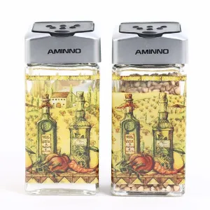 Aminno Shakers Set Glass Seasoning Pot Creative Kitchen Supplies
