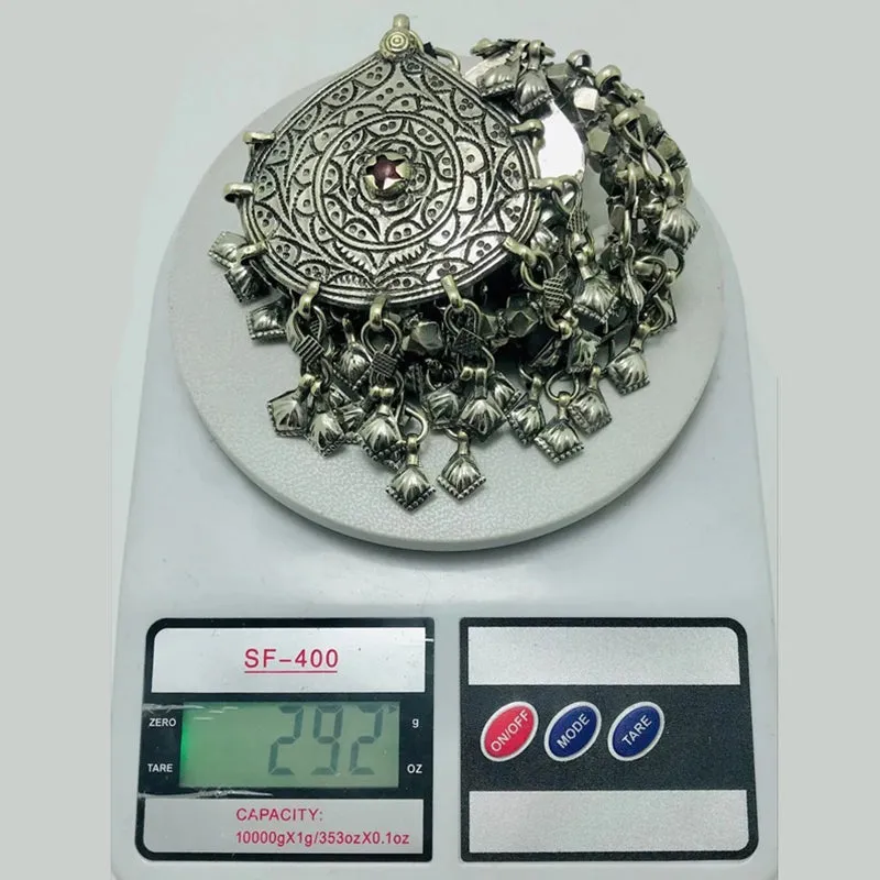 Antique Tribal Ethnic Silver Kuchi Necklace