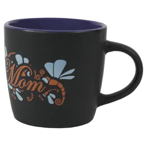 Army Mom with Dragon Fly Wrap on Black Matte with Colored Interior Ceramic Mug