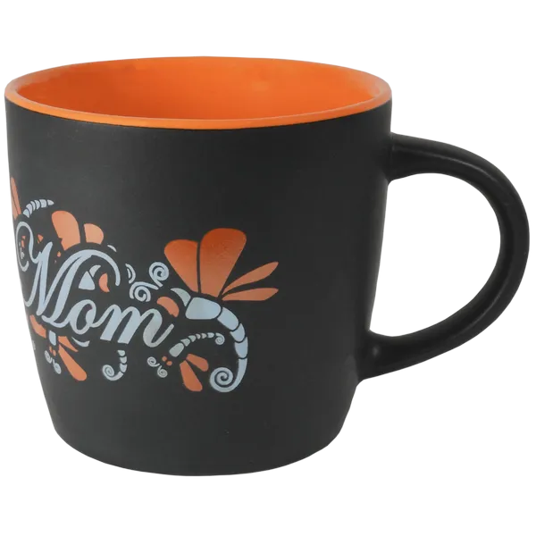 Army Mom with Dragon Fly Wrap on Black Matte with Colored Interior Ceramic Mug