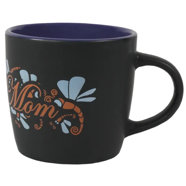 Army Mom with Dragon Fly Wrap on Black Matte with Colored Interior Ceramic Mug