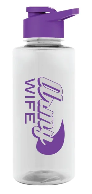 Army Wife on 36 oz. Clear Water Bottle