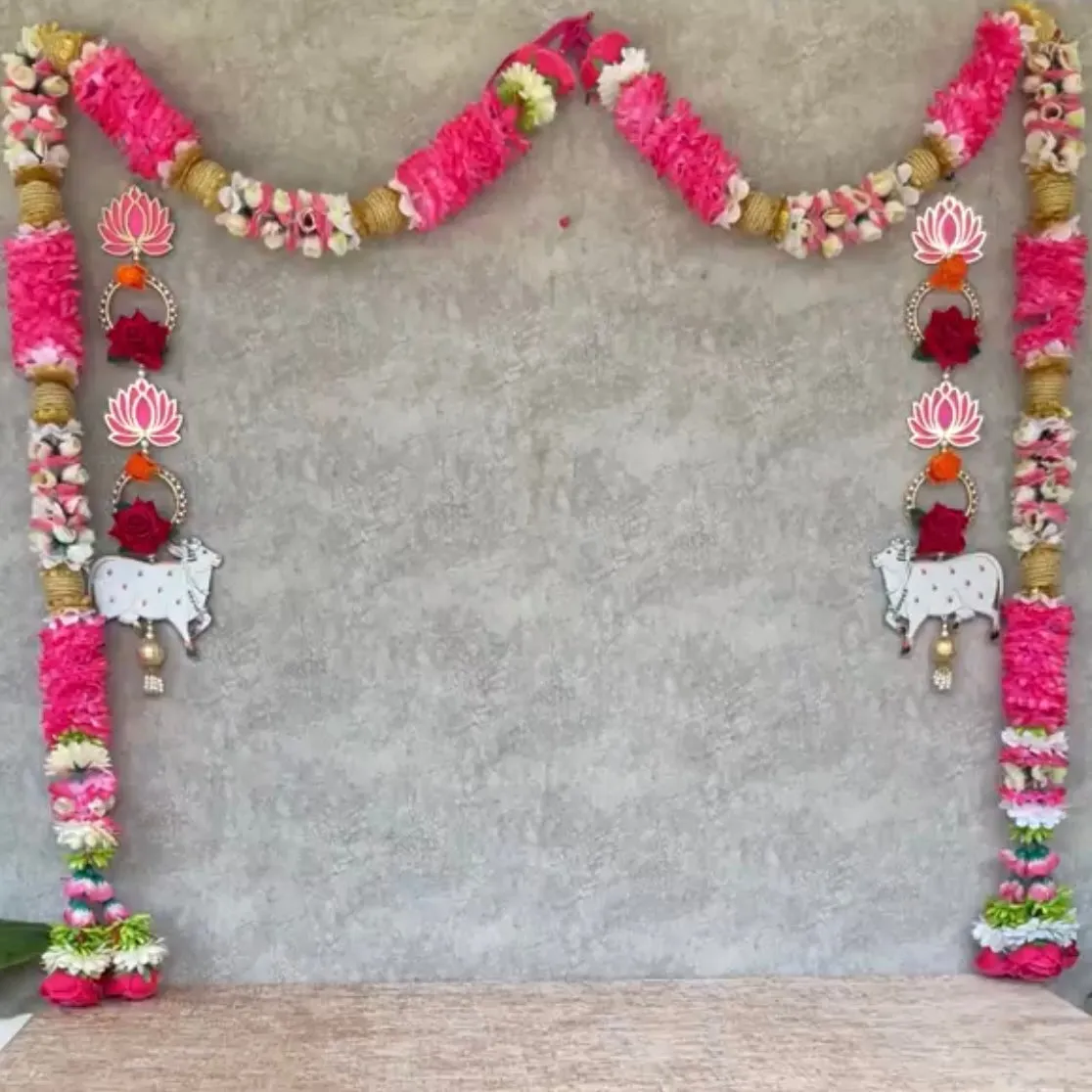 Artificial Flower Garlands (Set of 2) - Festive Decoration Wall Hanging