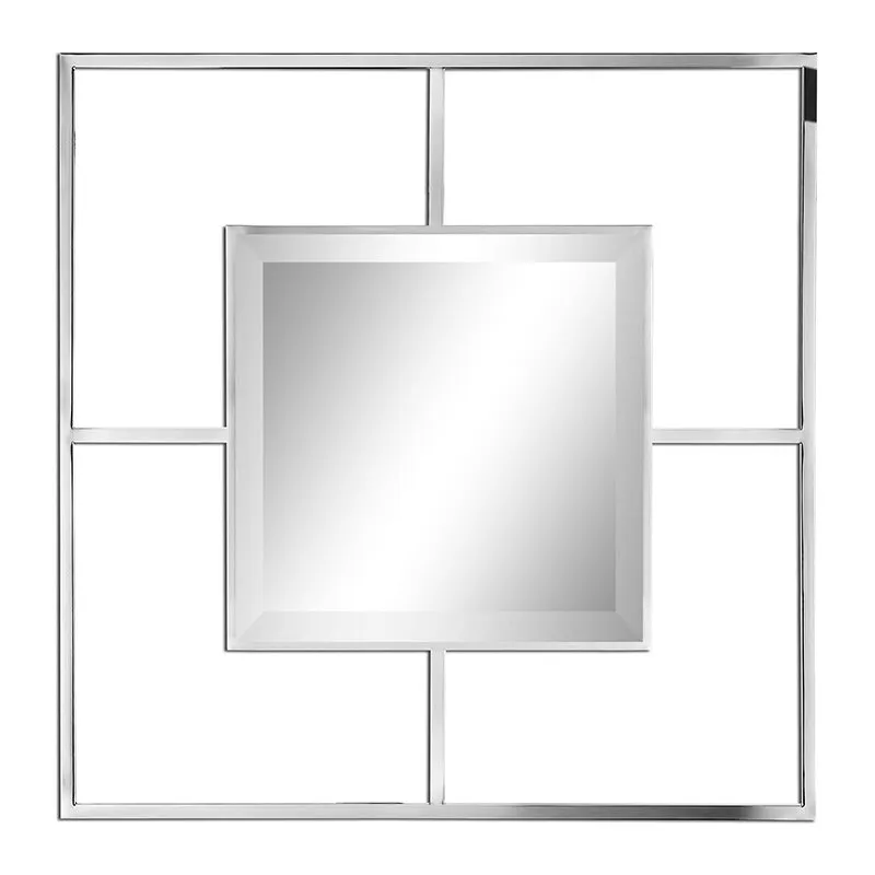 Ashton Stainless Steel Modern Geometric Square Mirror