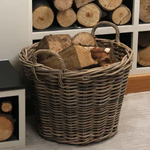 Bali Grey Kubu Round Storage Basket