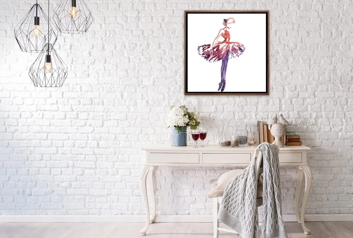 Ballerina Purple-Pink | Canvas Wall Art Print