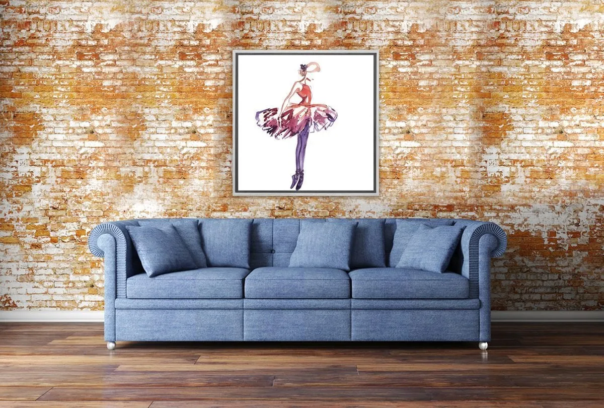 Ballerina Purple-Pink | Canvas Wall Art Print