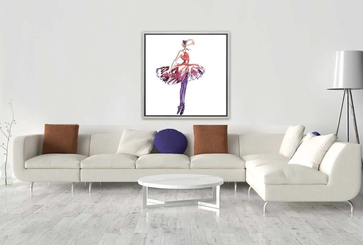Ballerina Purple-Pink | Canvas Wall Art Print