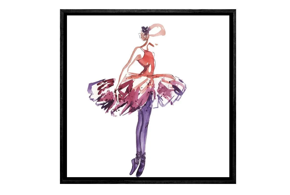 Ballerina Purple-Pink | Canvas Wall Art Print