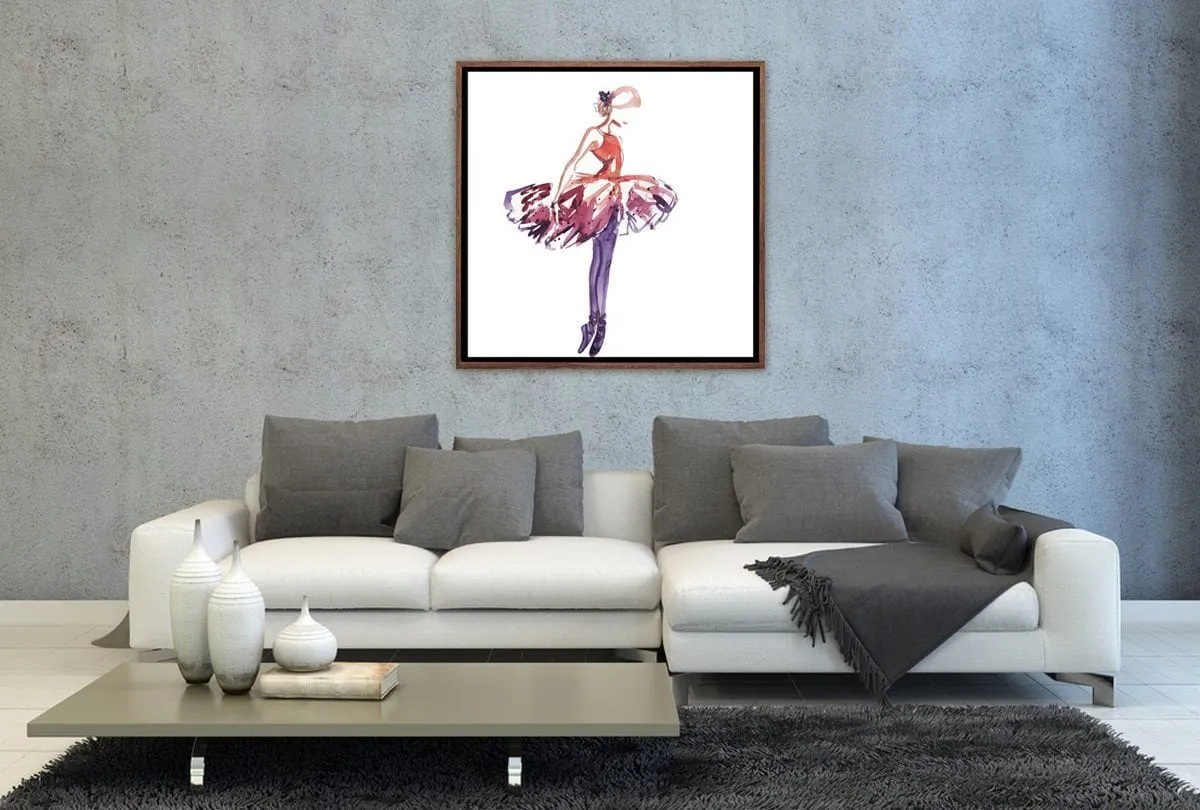 Ballerina Purple-Pink | Canvas Wall Art Print