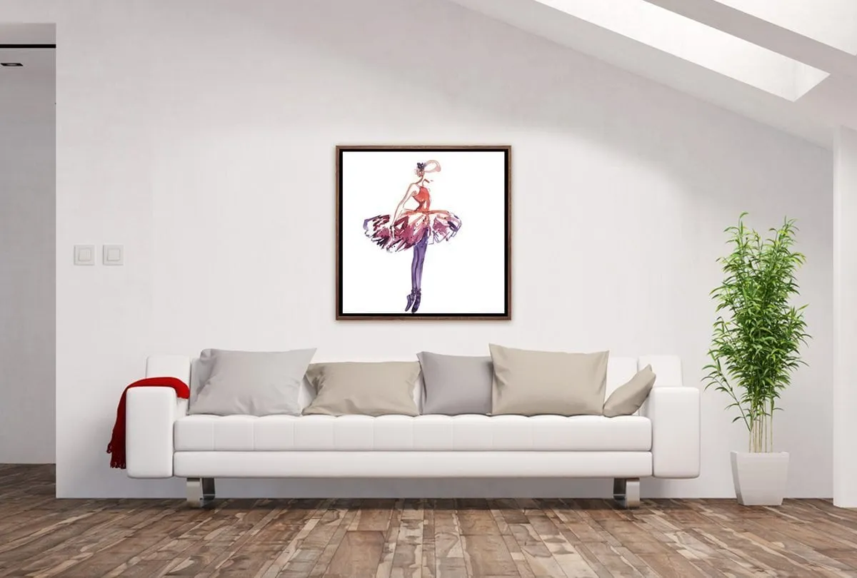 Ballerina Purple-Pink | Canvas Wall Art Print