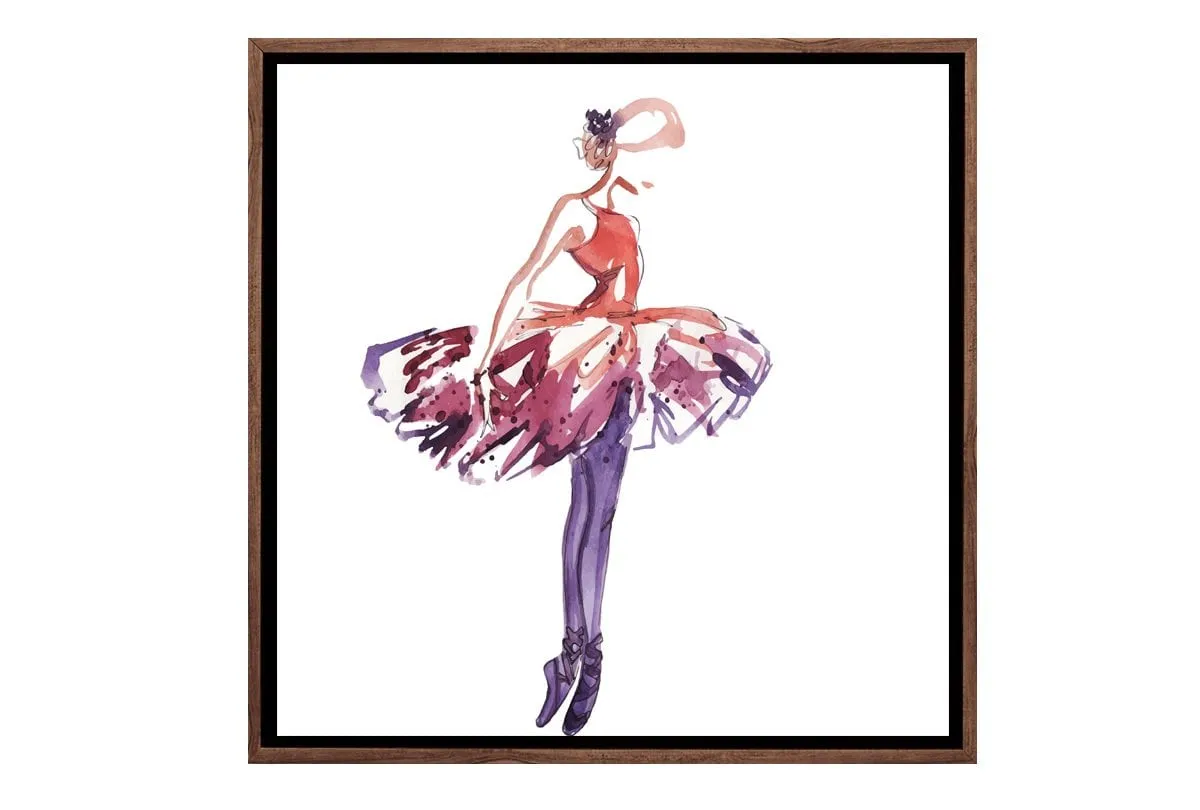 Ballerina Purple-Pink | Canvas Wall Art Print