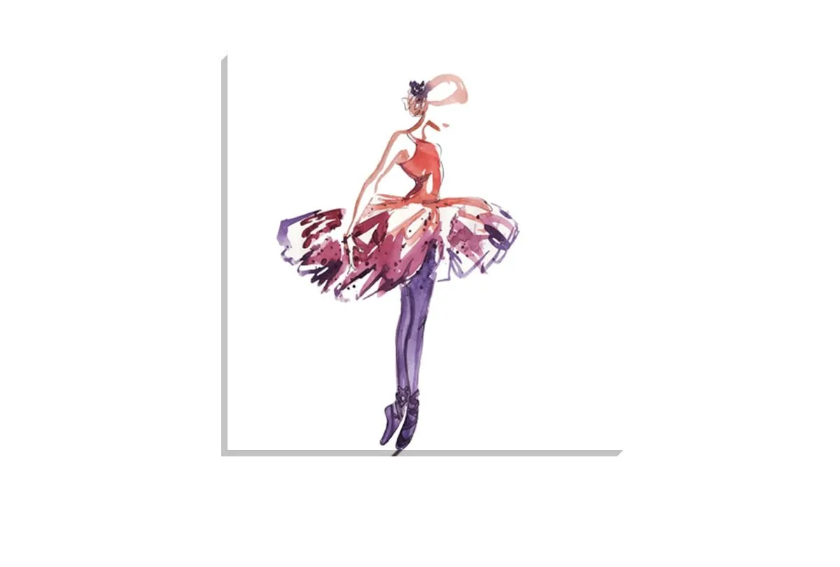 Ballerina Purple-Pink | Canvas Wall Art Print
