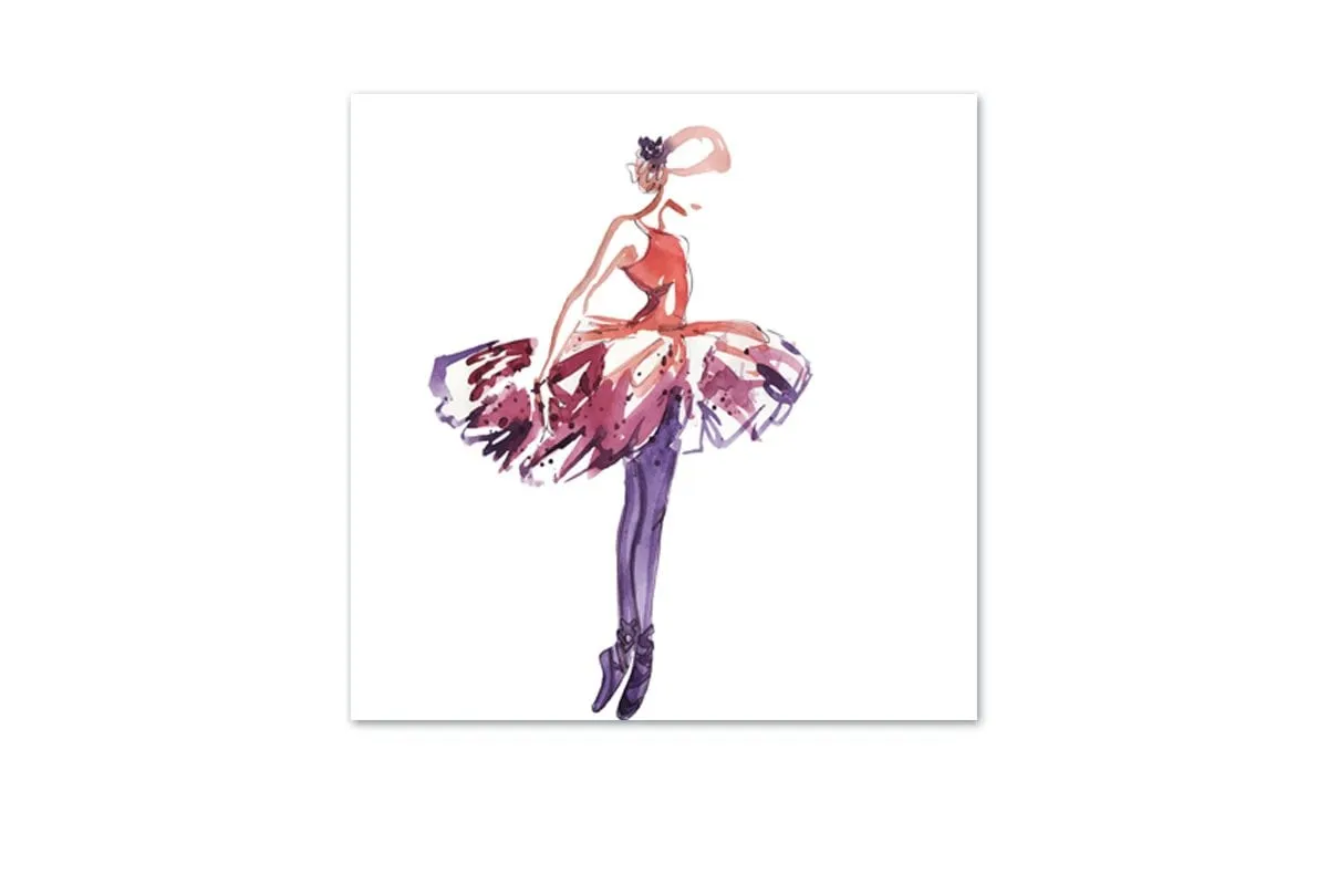 Ballerina Purple-Pink | Canvas Wall Art Print