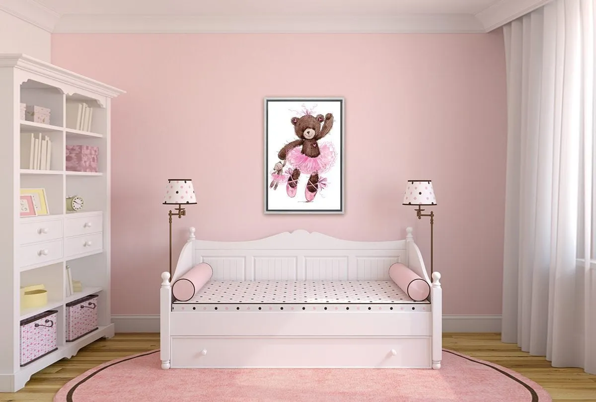 Ballet Bear & Baby Bear | Canvas Wall Art Print