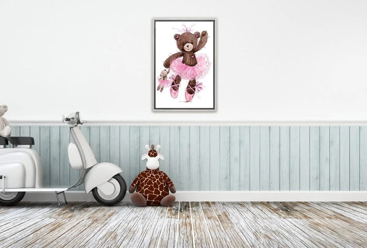 Ballet Bear & Baby Bear | Canvas Wall Art Print