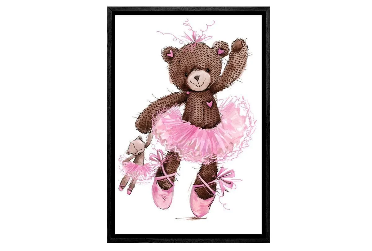 Ballet Bear & Baby Bear | Canvas Wall Art Print
