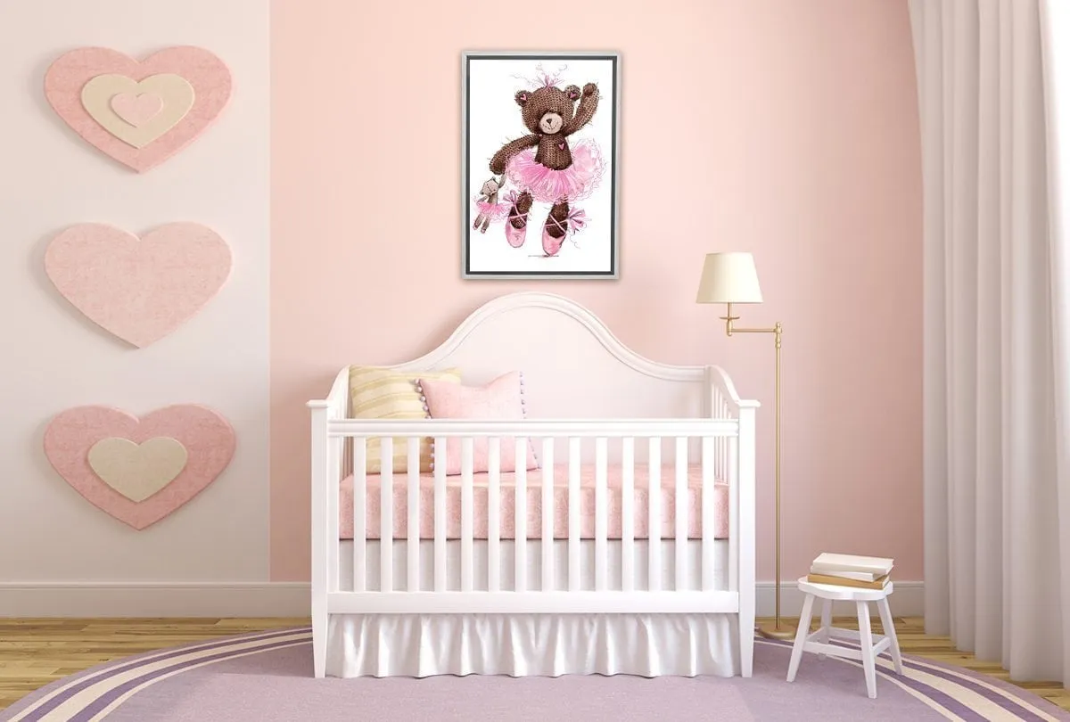 Ballet Bear & Baby Bear | Canvas Wall Art Print
