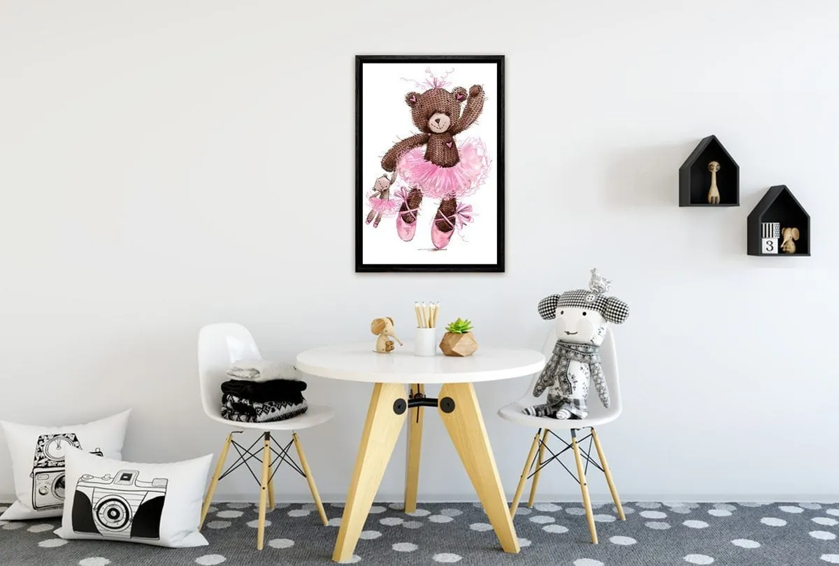 Ballet Bear & Baby Bear | Canvas Wall Art Print