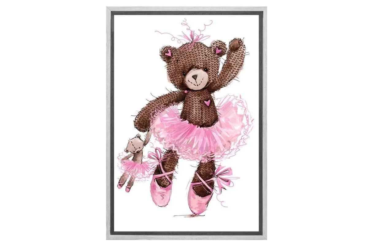 Ballet Bear & Baby Bear | Canvas Wall Art Print