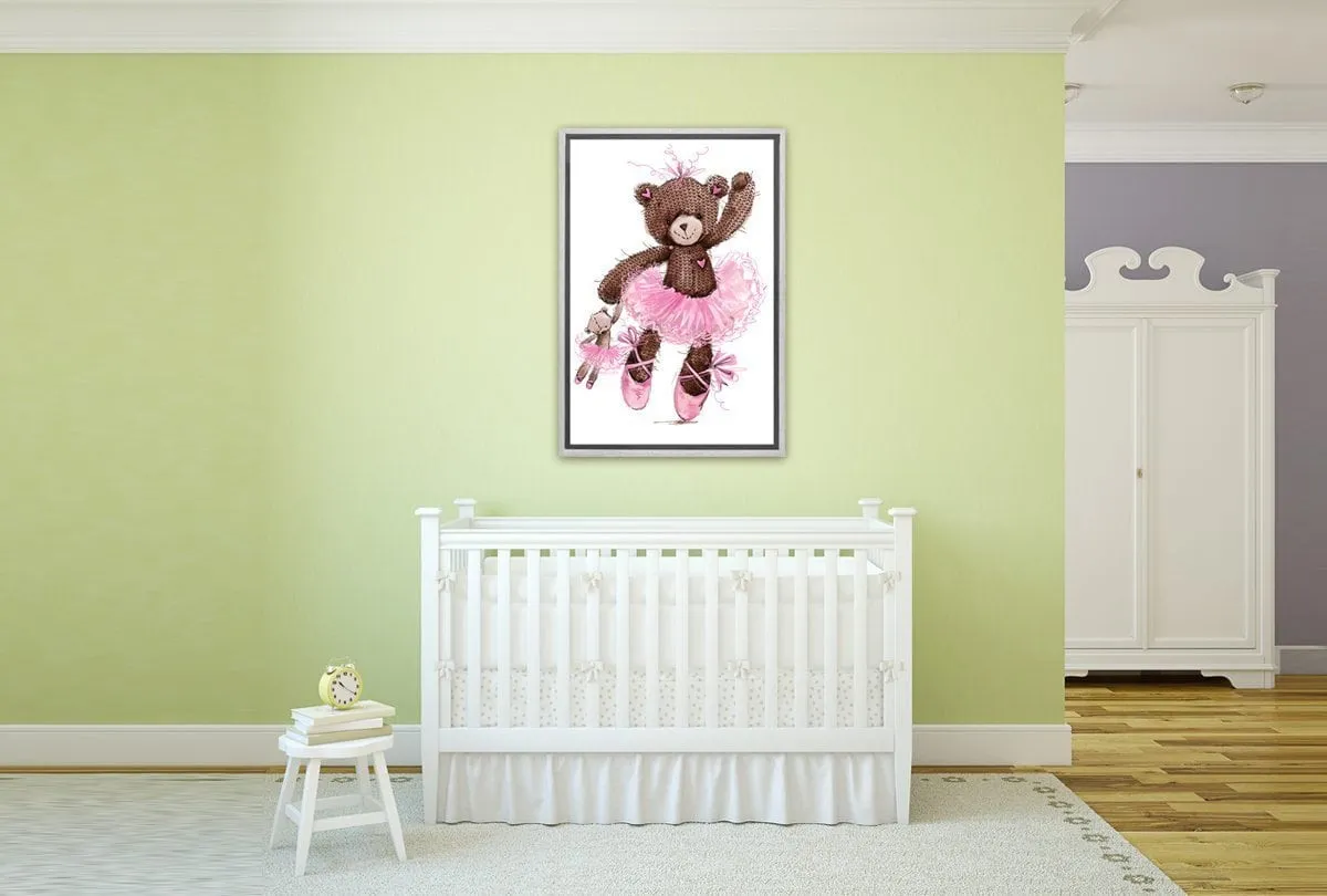 Ballet Bear & Baby Bear | Canvas Wall Art Print