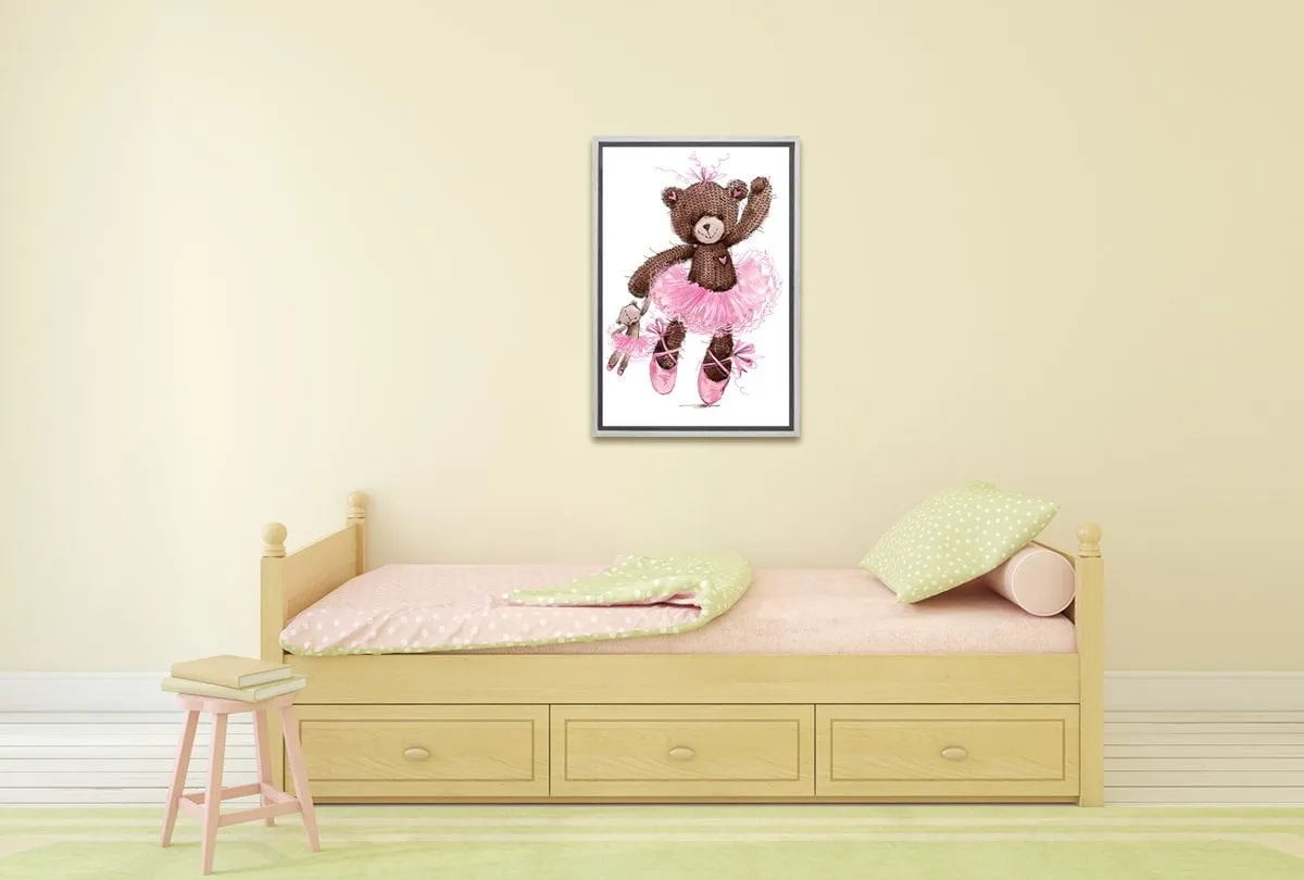 Ballet Bear & Baby Bear | Canvas Wall Art Print