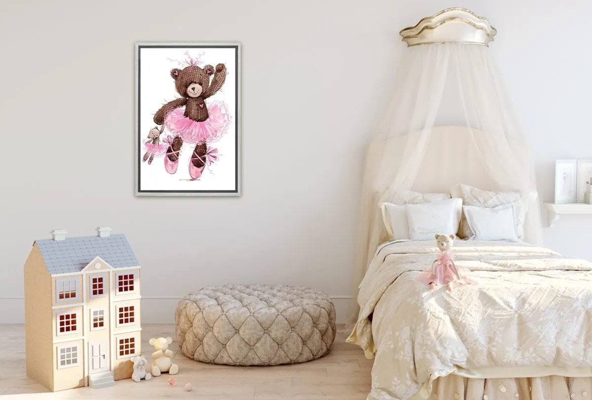Ballet Bear & Baby Bear | Canvas Wall Art Print