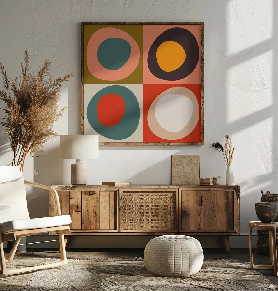 Bauhaus New 3 - Square Stretched Canvas, Poster or Fine Art Print