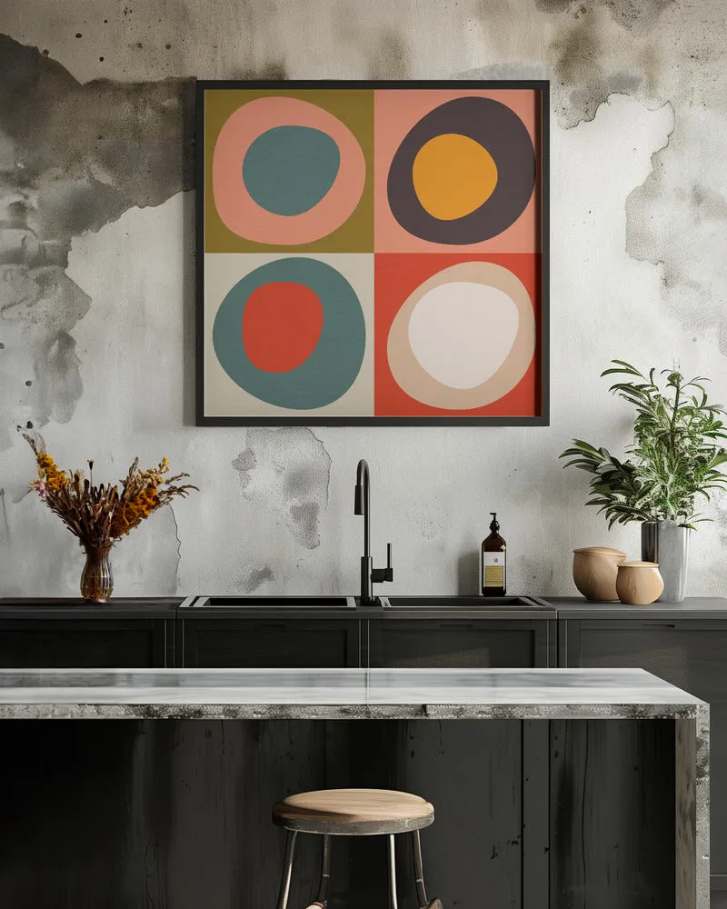 Bauhaus New 3 - Square Stretched Canvas, Poster or Fine Art Print