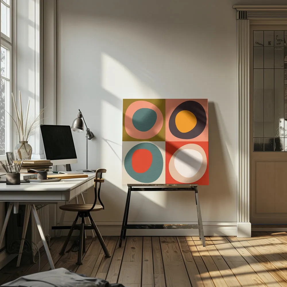 Bauhaus New 3 - Square Stretched Canvas, Poster or Fine Art Print