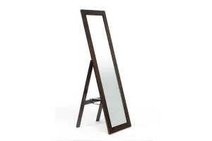 Baxton Studio Lund Dark brown Wood Modern Mirror
