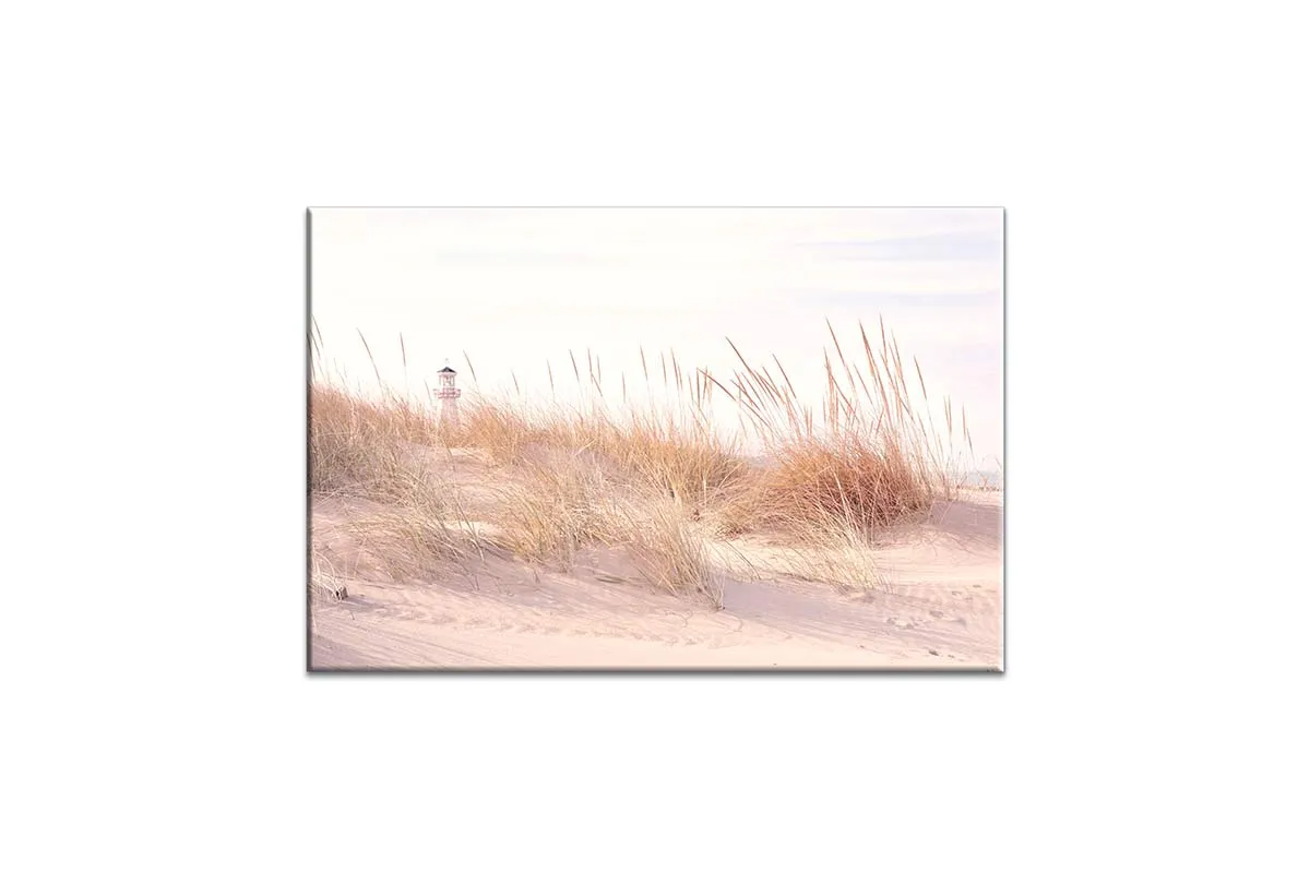 Beach Grass Lighthouse | Hamptons Canvas Wall Art Print