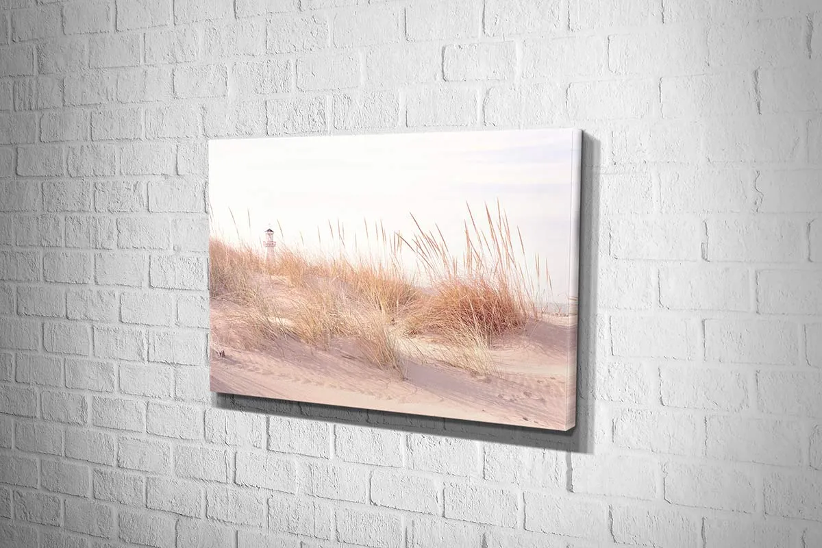 Beach Grass Lighthouse | Hamptons Canvas Wall Art Print