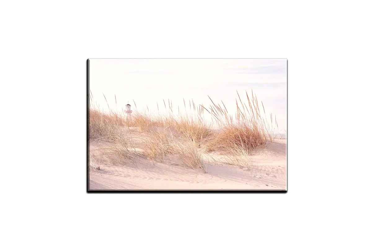 Beach Grass Lighthouse | Hamptons Canvas Wall Art Print