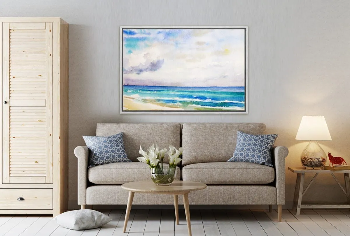 Beach Watercolour | Canvas Wall Art Print