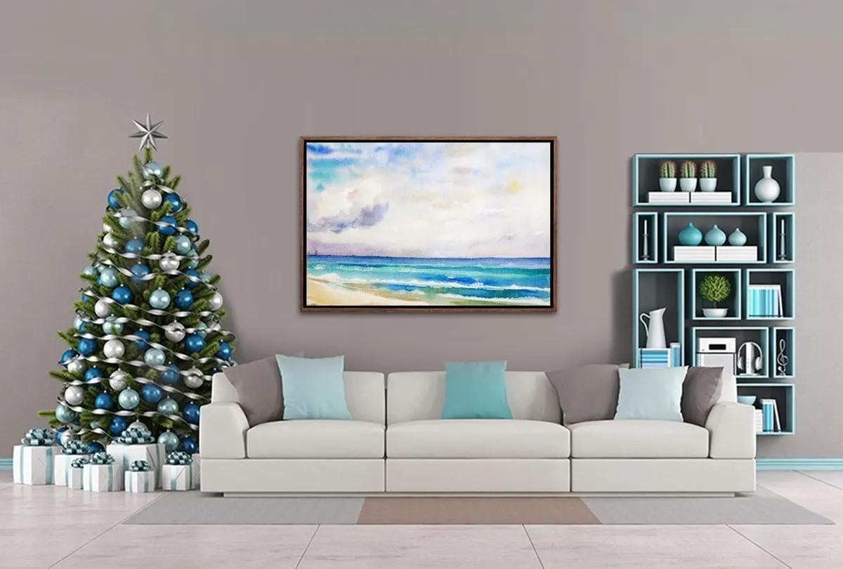 Beach Watercolour | Canvas Wall Art Print